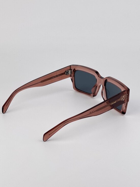 Celine CL40280U 74V “3 Dots” Rectangle Sunglasses – Dusty Pink Crystal / Blue main image 7